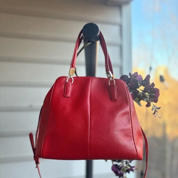 COACH Minetta Medium Satchel | Cardinal Red | Red Hangtag | F34663 | Like-New | - Picture 4 of 12